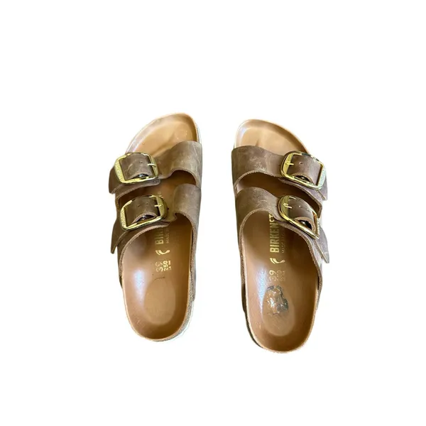 Birkenstock Arizona Big Buckle Oiled Leather Cognac 39 Medium/Narrow - Image 5