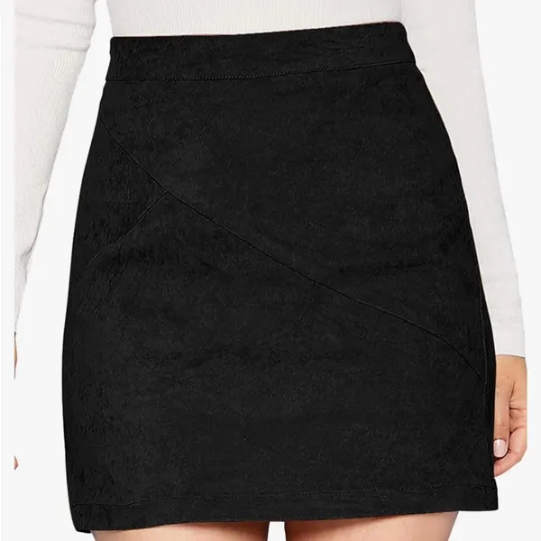 Mini faux suede skirt Black Size XXL - Image 3