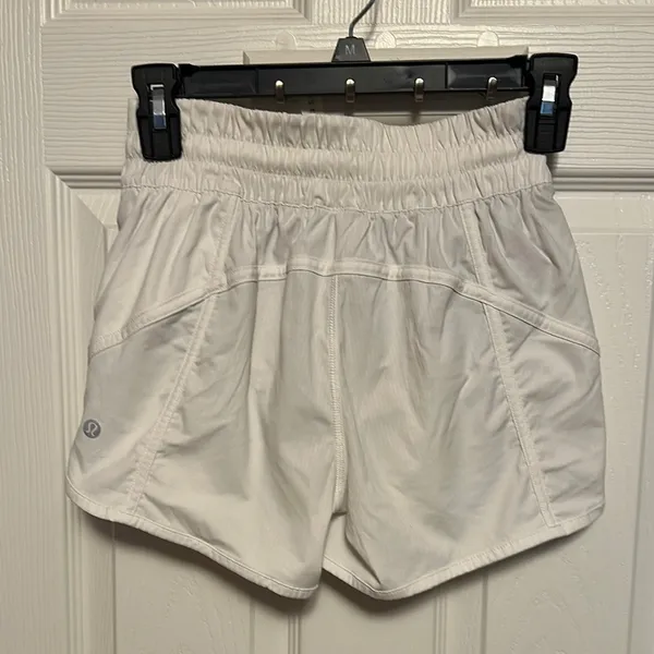 Lululemon Athletica White Athletic Shorts with Flowy Fit - Image 2