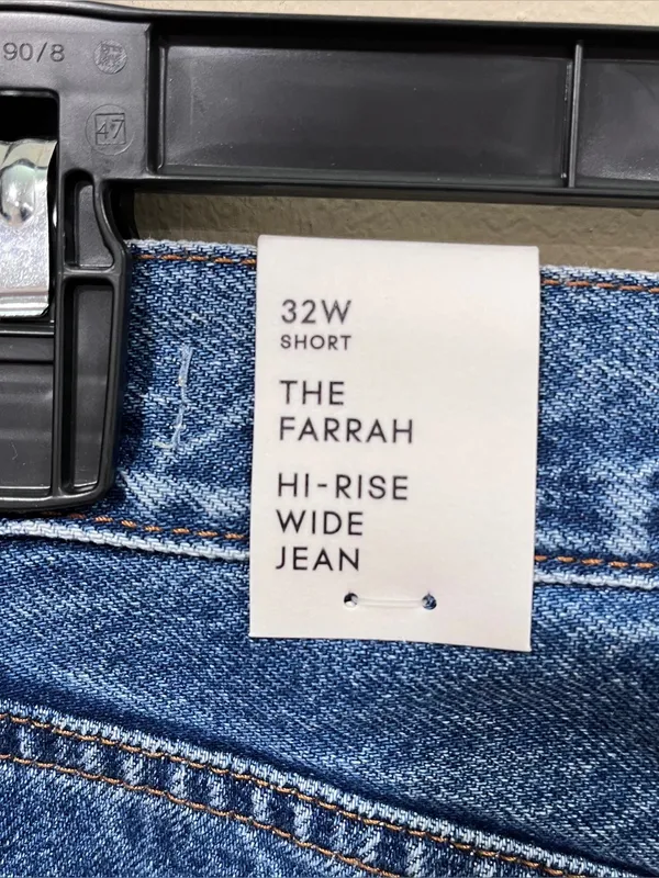 NWT Denim Forum The Farrah Hi-Rise Wide Jean size 32 short - Image 4
