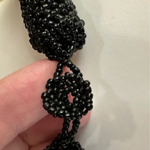 Black Twisted Woven Seed Bead Necklace Goth Whimsigoth Witchy - Image 8