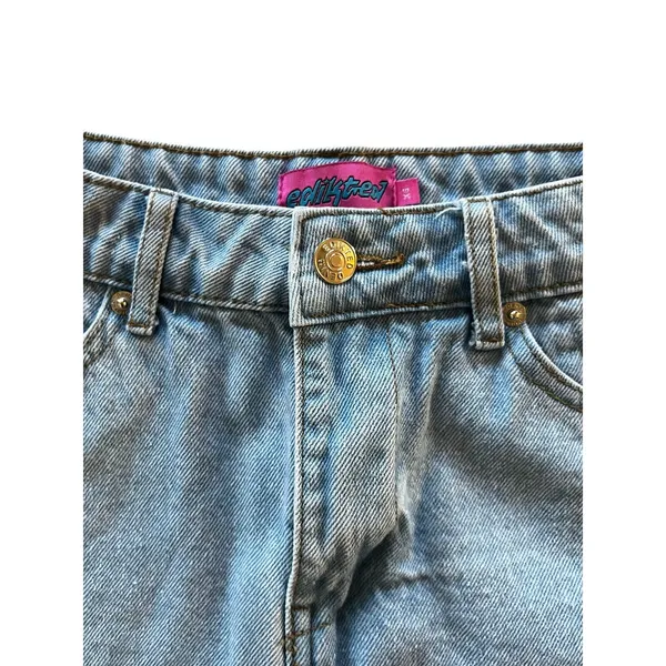Edikted Jessie Raw Hem Y2K Style Denim Mini Skirt | XS - Image 5
