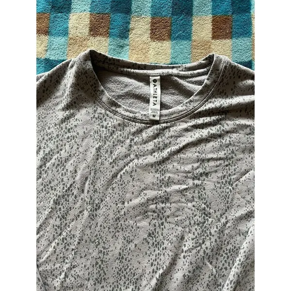 Athleta Long Sleeve Shirt Womens Sz Medium Gray Heathered Rayon Blend‎ Sweater - Image 2