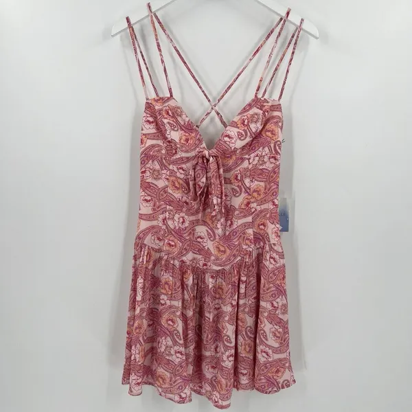 Majorelle Viola Pink Mini‎ Dress Medium Revolve Paisley Floral Sleeveless Girly - Image 3