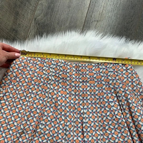 Promod French Designer Skirt Orange White Size 6 - Image 7