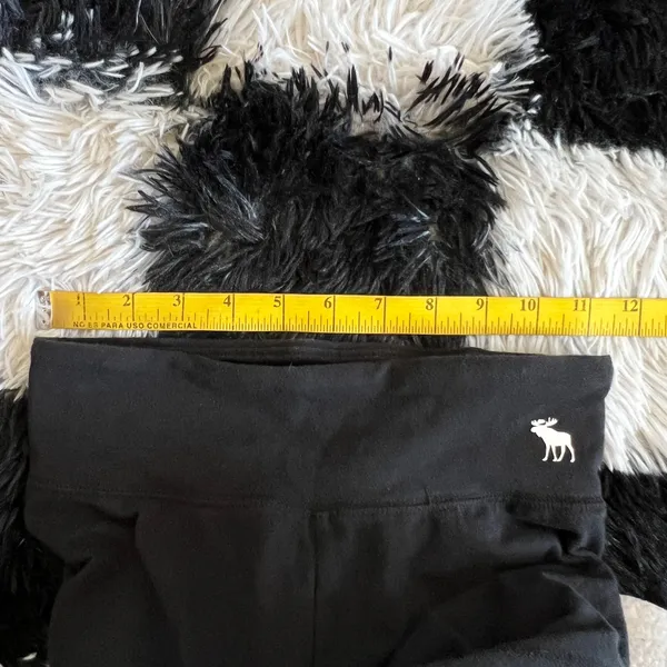 Abercrombie & Fitch Black Logo Flare Leggings Y2K 2000s Stretch Lounge Pants XS‎ - Image 4