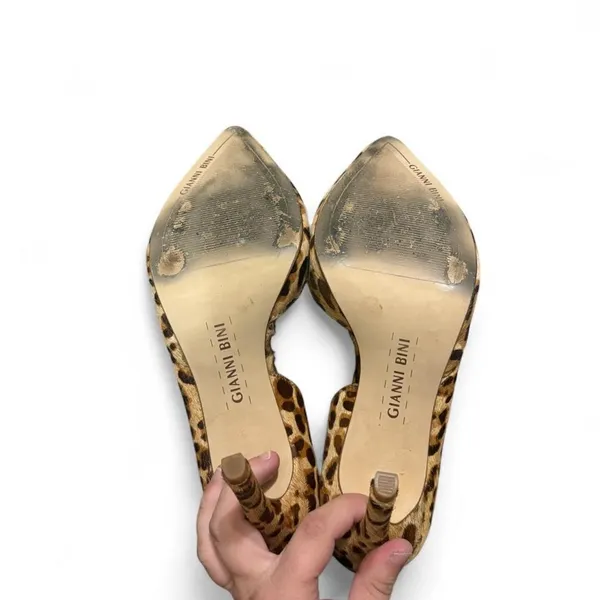 Gianni Bini Leopard Haircalf Stiletto‎ Heels 6.5 Y2K - Image 3