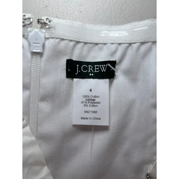 J.Crew Factory Lorelei Deco Dot Dress NWT White Strapless A-Line Size 4 - Image 4