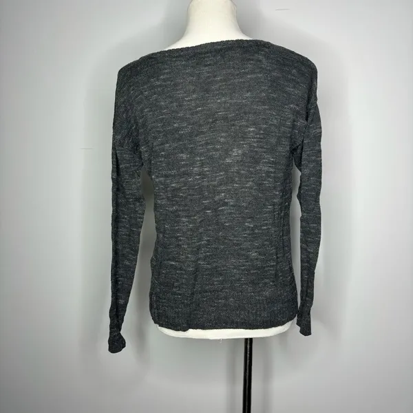 American Eagle Outfitters- Grey Sweater with V-Neck Crosses - Image 3