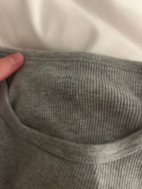 Grey Ribbed Brandy Melville Top - Image 3