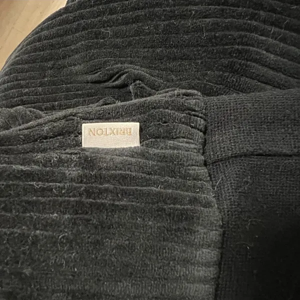 Brixton Sweater Womens Small Black Corduroy Crewneck Pullover Emo Goth Dark - Image 9