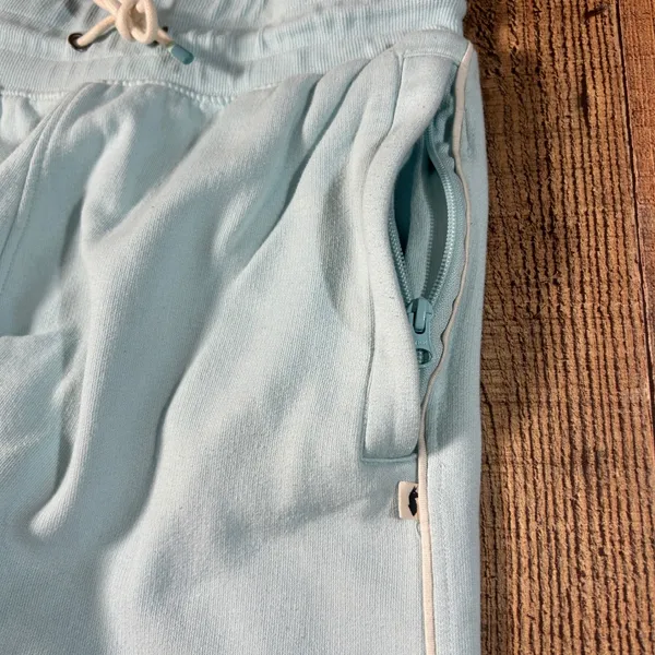 Cotopaxi Light Blue Organic Cotton Fleece Joggers Sweatpants Zip Pocket Medium - Image 3