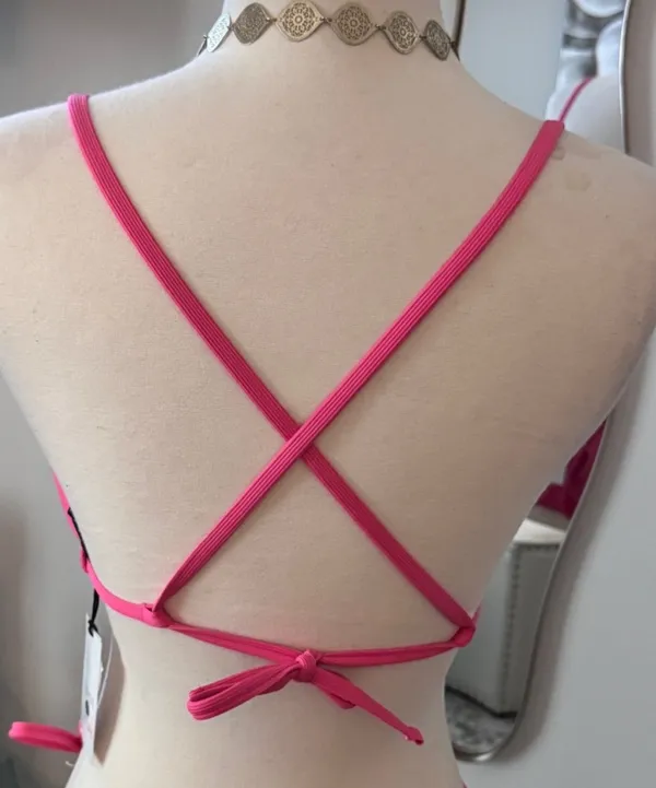 Shade & Shore Pink Triangle Ribbed Bikini - Image 6