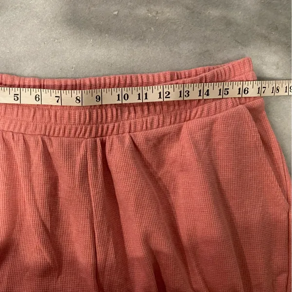 NWOT Old Navy Size L Pink Waffle Knit Elastic Waist Joggers Soft Lounge Pants - Image 6