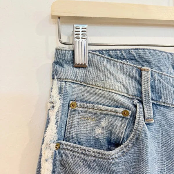 G Star Raw 3301 Jeans Size 28 Blue High Waist‎ Frayed Straight Crop Alternative - Image 5