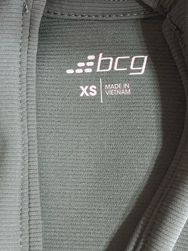 BCG Women's Full Zip Hooded Jacket Pockets Green Relaxed Fit XS Training Green - Image 8