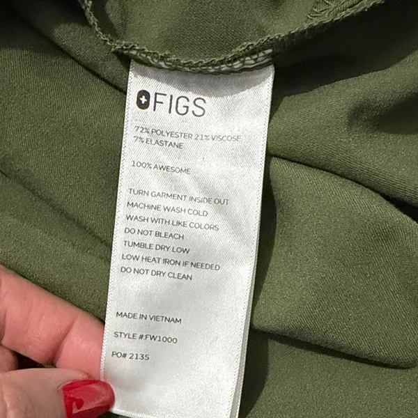 Figs Olive Green Women's Scrub  Top - Image 6