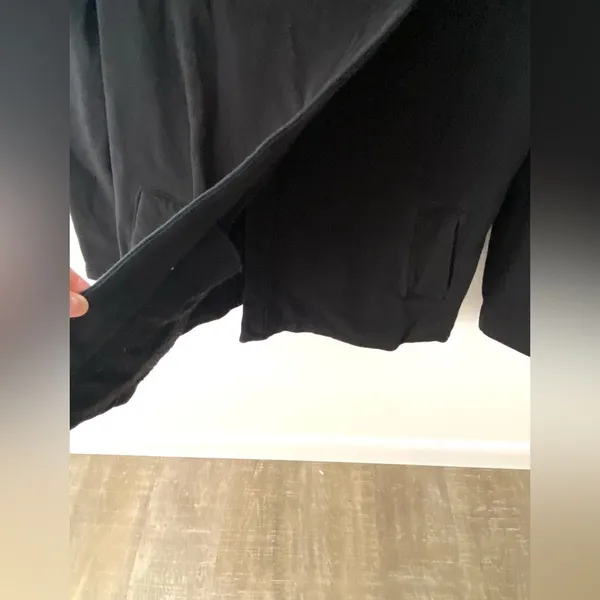 Beyond Yoga Black Fleece Jacket Womens S Shawl Collar Open Drape Cardigan Coat - Image 10