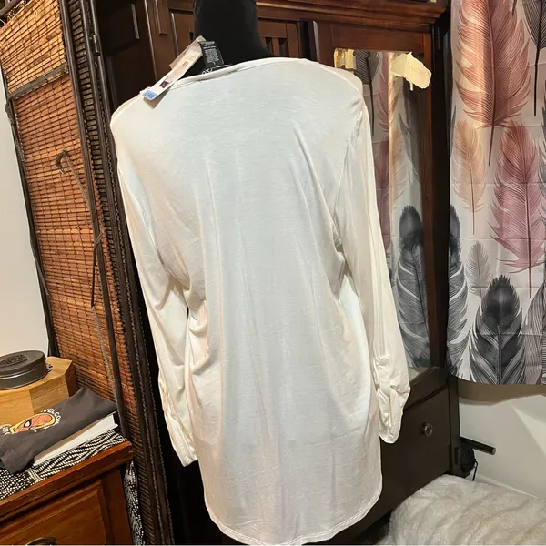 RXB White Marshmallow Long Sleeve Top Blouse - Large - Image 6