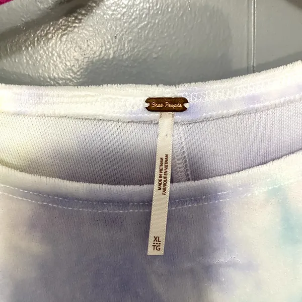 Free People Cloud Combo Tie Dye Bright Eyes Crewneck Velvet Baby Tee XL - Image 4