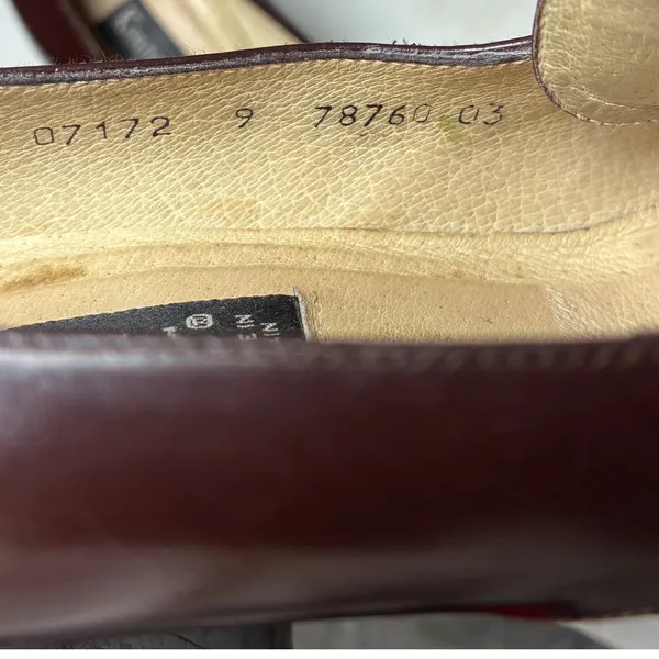 Vintage Kenneth Cole Spain Brown Leather Block Heel Loafers Buckle Strap 9 - Image 6