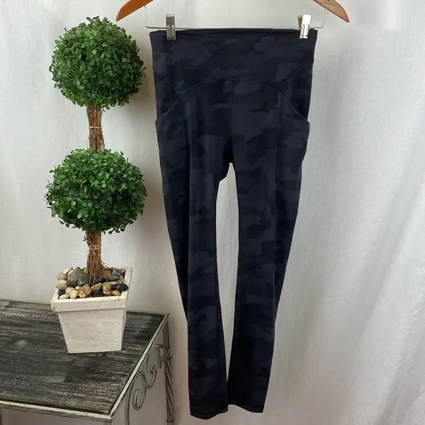 Lululemon Gray Camouflage Power Through High Rise Leggings 4 - Image 2