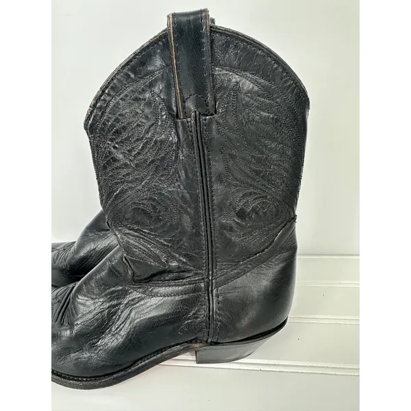 Vintage Code West Cowboy Boots Womens 7 Black Leather‎ Western Cowgirl Rodeo - Image 8