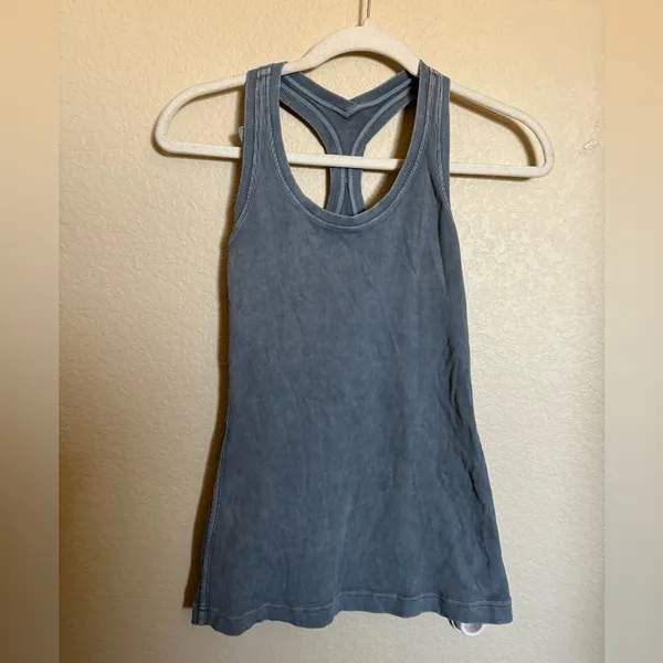 Lululemon Cool Racerback Tank Rib Top Size 2‎ Washed Moon Blue - Image 4