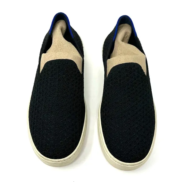 Rothy's Size 6 Slip-Ons Black w/ White Soles Knit Texture Comfortable‎ - Image 2