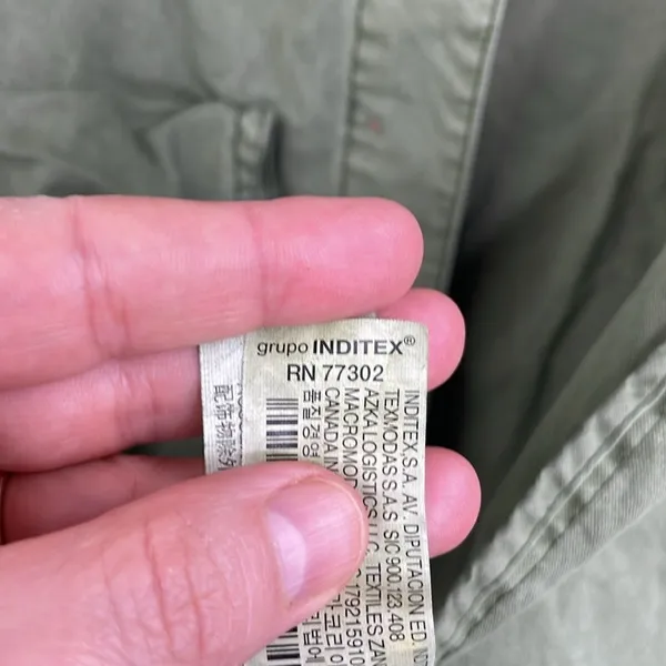 ZARA Oversized Rivet Roll Sleeve Utility Jacket Size X Small Green - Image 16