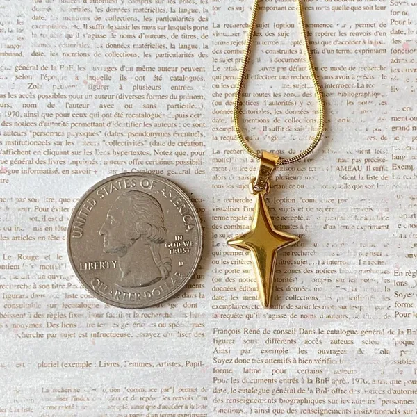 Handmade grunge y2k street style sparkle star fully stainless steel necklace✨ - Image 9