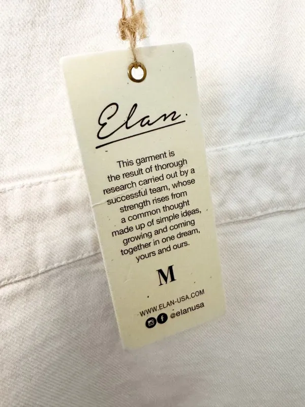 Elan Dress Size Medium White Denim Ruffle Frayed Button‎ Front Coastal Cowgirl - Image 7