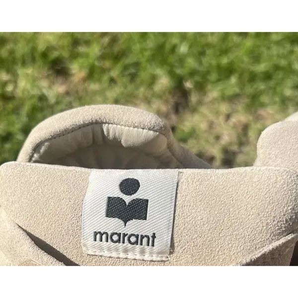 ISABEL MARANT Women’s Balskee High-Top Leather Wedge Sneakers Beige Suede EU 38 - Image 2