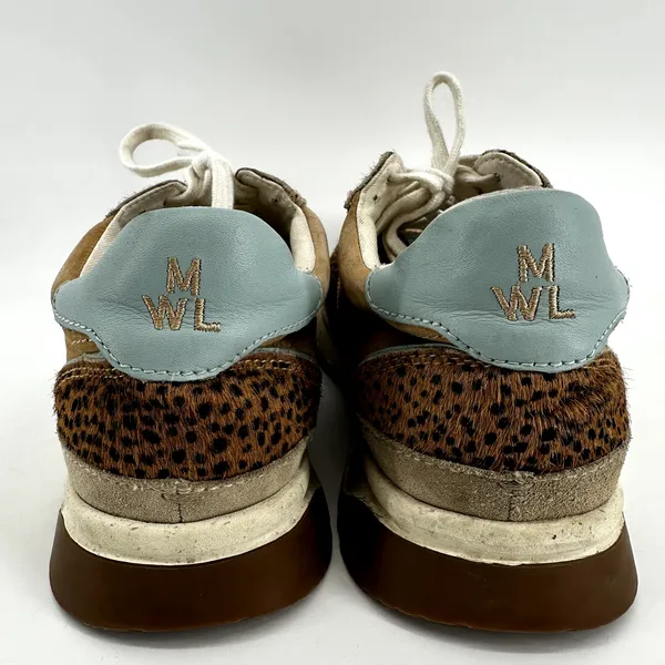 Madewell Kickoff Trainers Calf Hair Nubuck Leather Lace Up Spot Dot Tan W8 M6.5 - Image 5