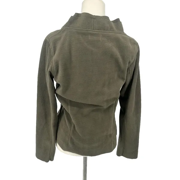 AVATAR CLOTHING Nepal Green‎ Wrap Fleece Top Sweater Wooden Button Size Medium - Image 5