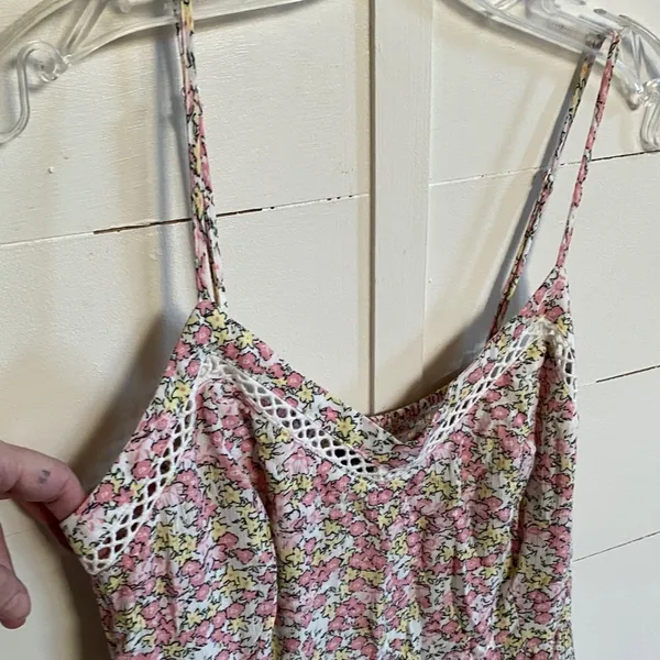 Scoop Ruffle Hem Sleeveless Midi Dress Multi Dainty Floral cottage M 8-10‎ NWT - Image 10
