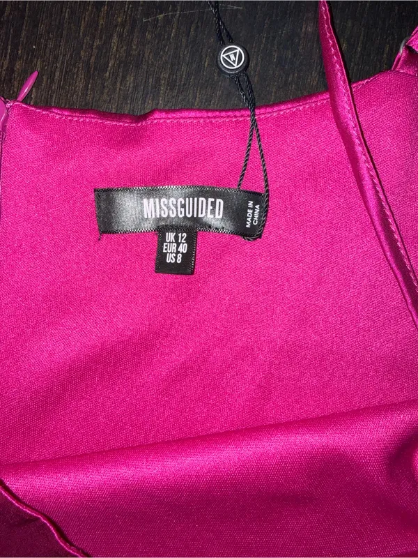 Missguided Fuchsia Satin Slip Chemise - Image 5