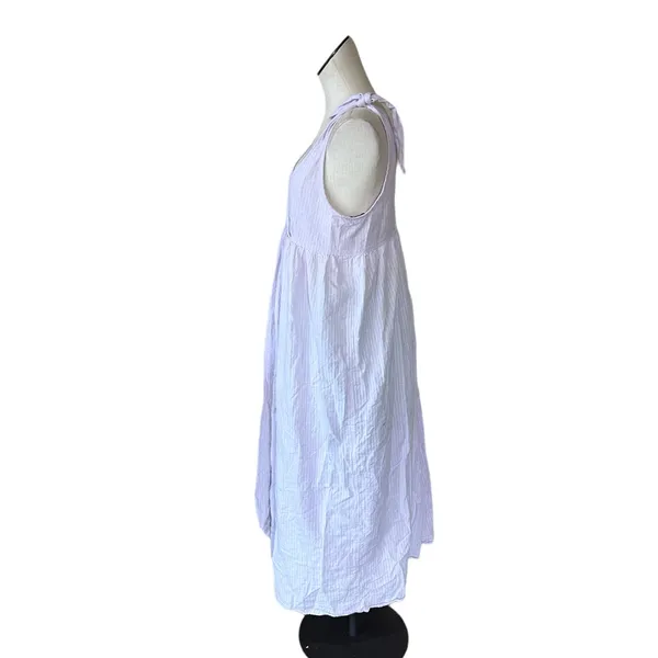 NWOT American Eagle Cotton Shoulder Tie Front Slit Midi Maxi Dress Lilac - Image 5