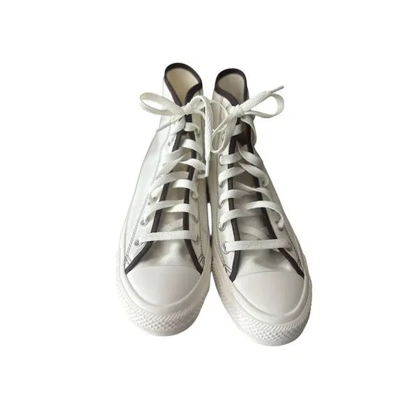 Converse By You High Top Shoe Sneaker‎ Womens 7.5 White Brown Wellness Club - Image 11