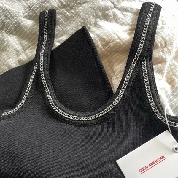 Good American Chain Knit Tank Dress Black Size 1 - Image 6