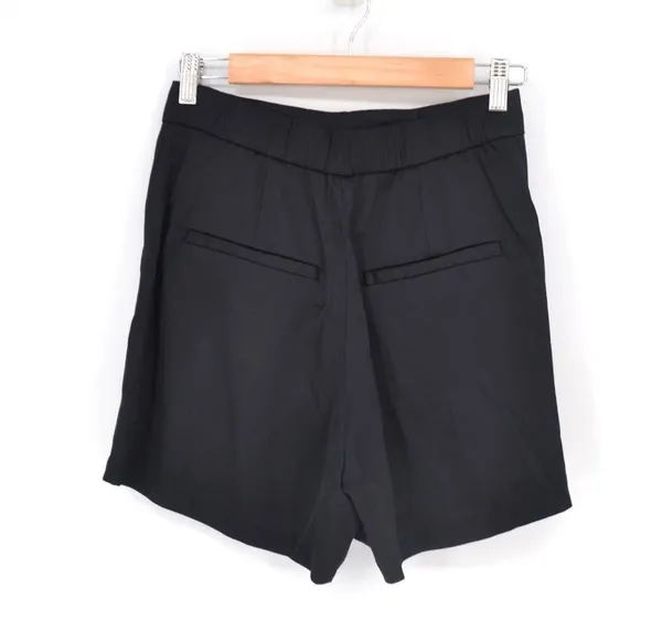 Abercrombie & Fitch Satin High Waisted Pleated Shorts in Black Women's S - Image 4