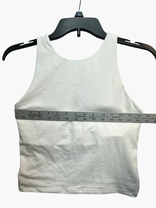 Fabletics Strappy Built-In Bra Tank White Size S Criss Cross Back Athletic Top - Image 4