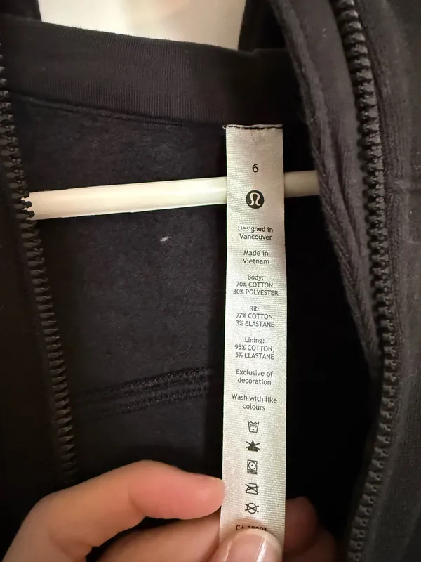 Lululemon Scuba Hoodie Full-Zip Jacket Black 6 Sweatshirt - Image 4