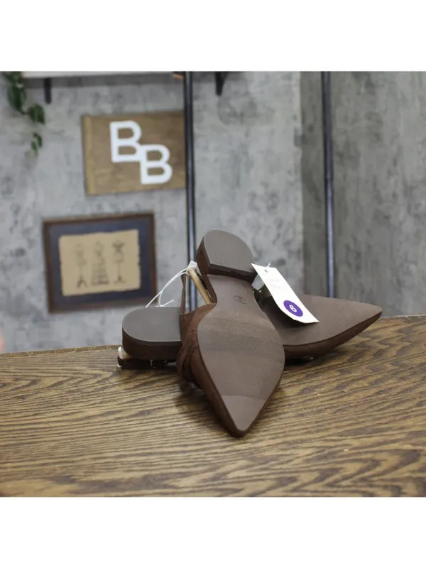 NWT A New Day Twiggy Multi Buckle Mini Heel Flats 94303755 Brown 6M - Image 6