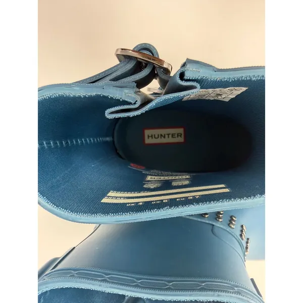 Hunter Refined Stud Biker Rain Boots Matte Blue Ankle Waterproof Studded US 6 - Image 9