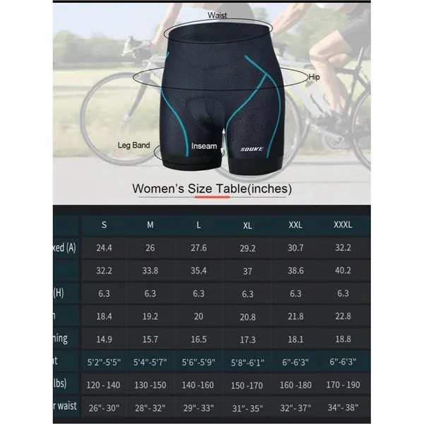 SOUKE Sports Women's Large 4D Padded Quick Dry Cycling Underwear Shorts - Image 7