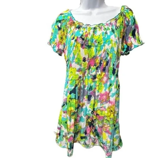 Allison Taylor Water Color Abstract Crinkle Top Size Medium Color Block‎ - Image 10