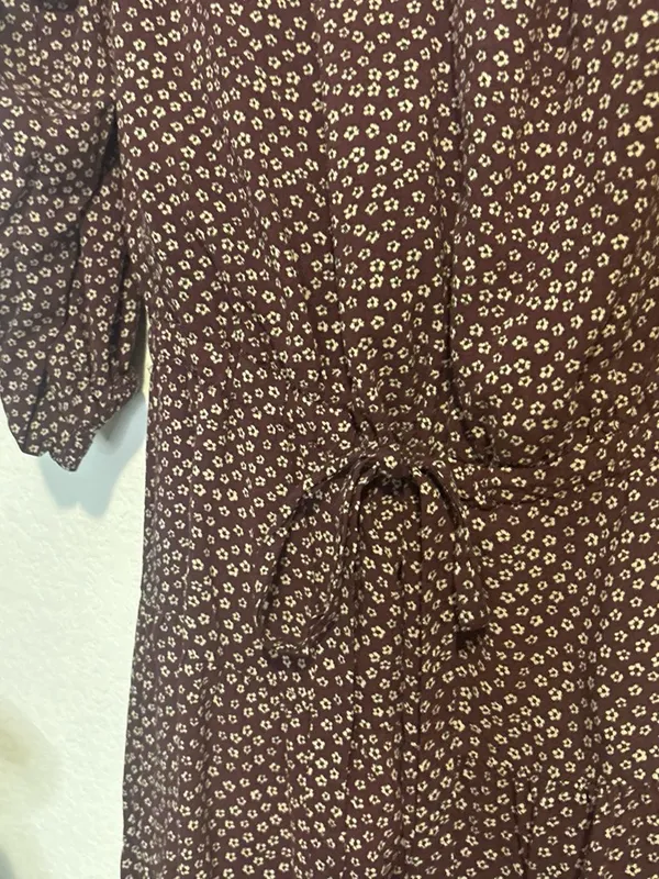 Paige of shoulder Long Sleeve Floral Mini Dress in dark purple - Image 4