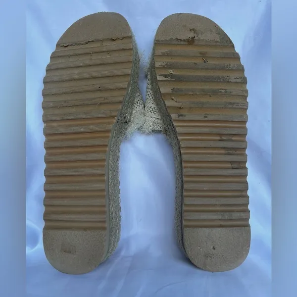 Matisse Seashell Cream Raffia Platform Slides 9 Tan - Image 8