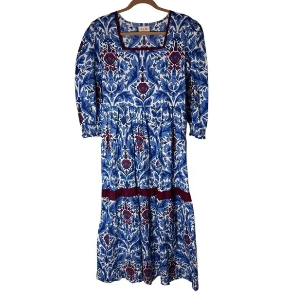 Beyond by Vera Poppy Dress, Pomegranate Blue M - Image 2